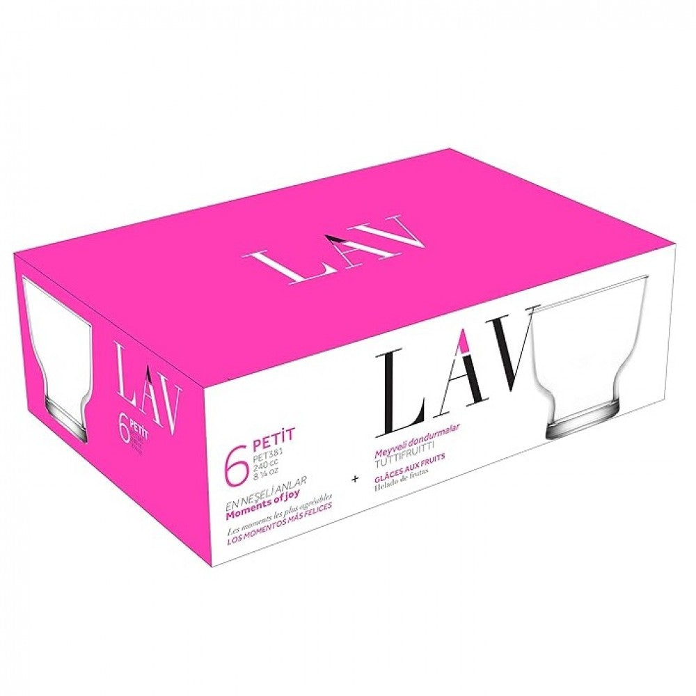 Сет чаши за сладолед LAV Petit, 240 мл, 6 бр