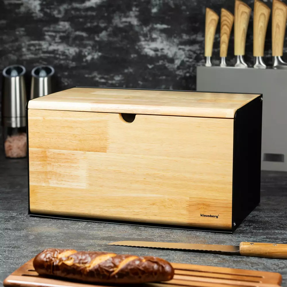 Кутия за хляб Klausberg, Метал, Бамбук, 36x22x20 cm