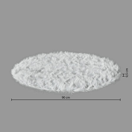 Детски килим atmosphera Fur, Бял, 90 cm