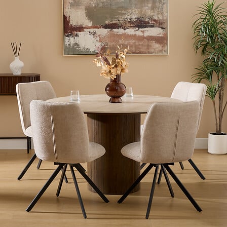 Трапезен стол atmosphera Swivel, Шинил, Въртящ