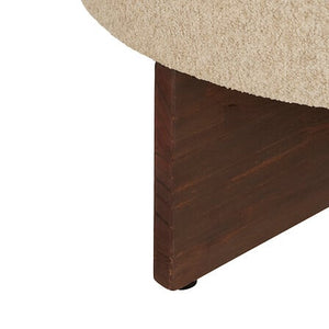 Пуф atmosphera Kayan, Букле, Слонова кост, Ø50 см