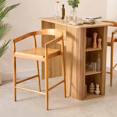 Бар стол atmosphera Miyako, 70 см, Тиково дърво