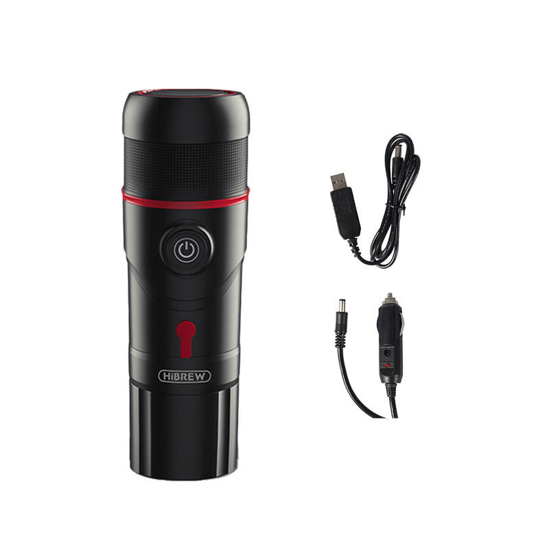 Преносима 3в1 кафемашина HiBREW H4-basic с адаптер, 80W, 15 бара, Черен