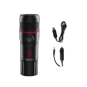 Преносима 3в1 кафемашина HiBREW H4-basic с адаптер, 80W, 15 бара, Черен