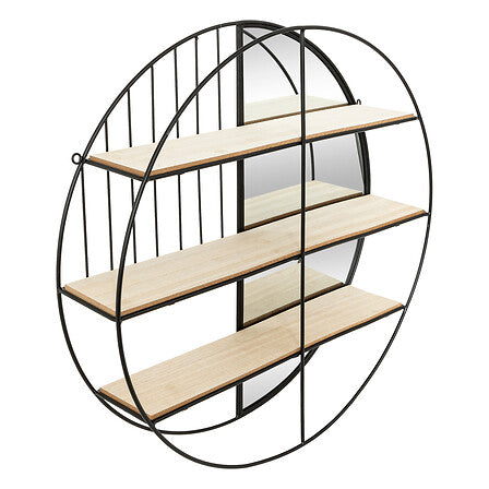 Рафт за стена с огледало atmosphera Zina, Ø56 см