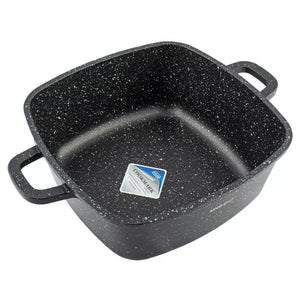 Тенджера за фурна и котлон Kinghoff с мраморно покритие, Индукция, Черен