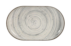 Farfurie ovală LA MEDITERRANEA Vortex, 25x15 cm, porțelan