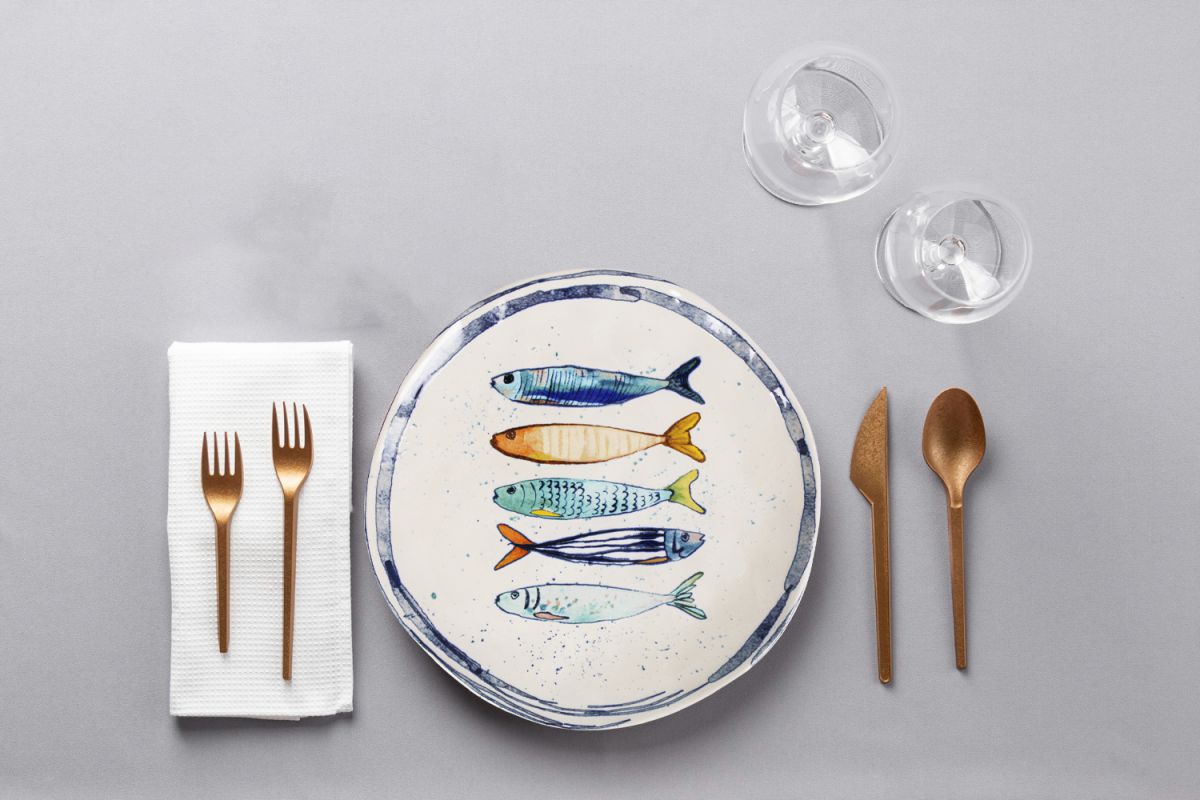 LA MEDITERRANEA Farfurie principală Peixe, 26 cm, porțelan
