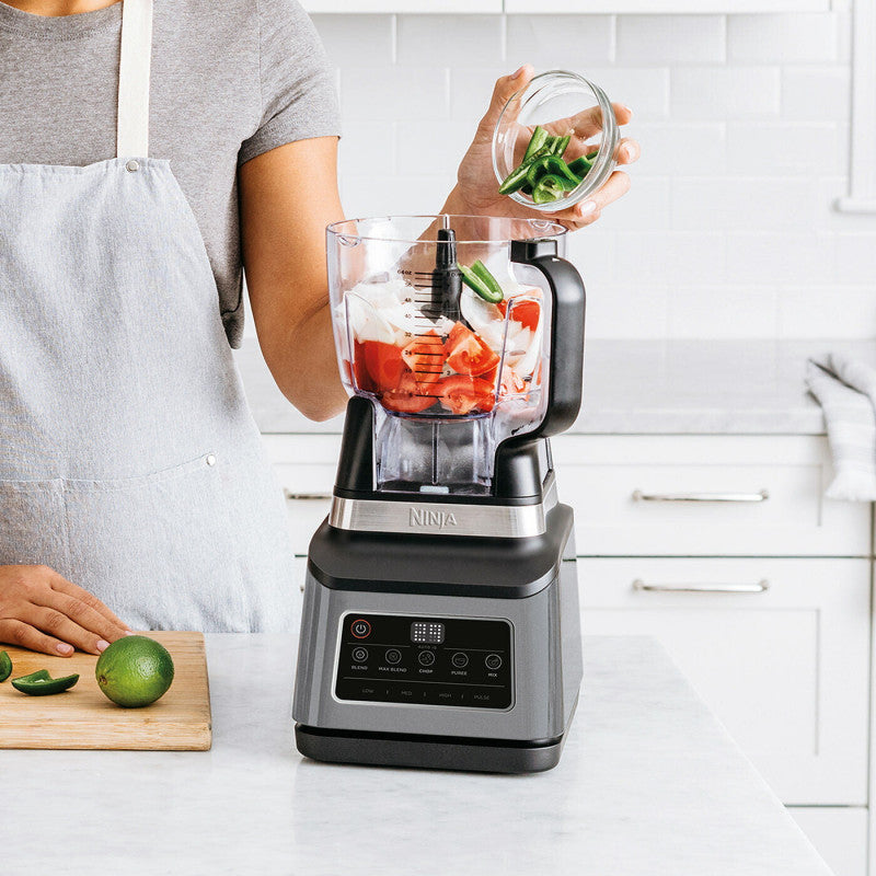 Кухненски робот Ninja BN800EU 3-в-1, 1200 W, 5 програми Auto-iQ, купи 1.8 л и 2.1 л, чаша 0.7 л, Черен/Сребрист