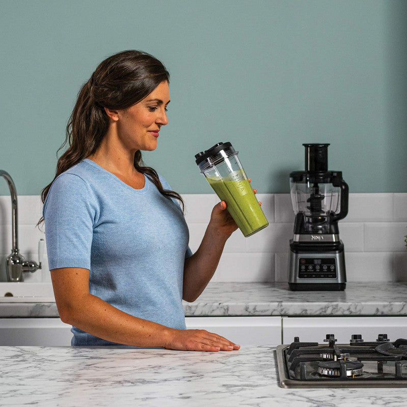 Кухненски робот Ninja BN800EU 3-в-1, 1200 W, 5 програми Auto-iQ, купи 1.8 л и 2.1 л, чаша 0.7 л, Черен/Сребрист