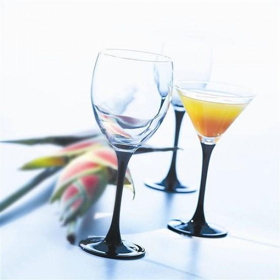 Сет чаши за червено вино LAV Venue, 340 мл, 6 бр, Черно столче