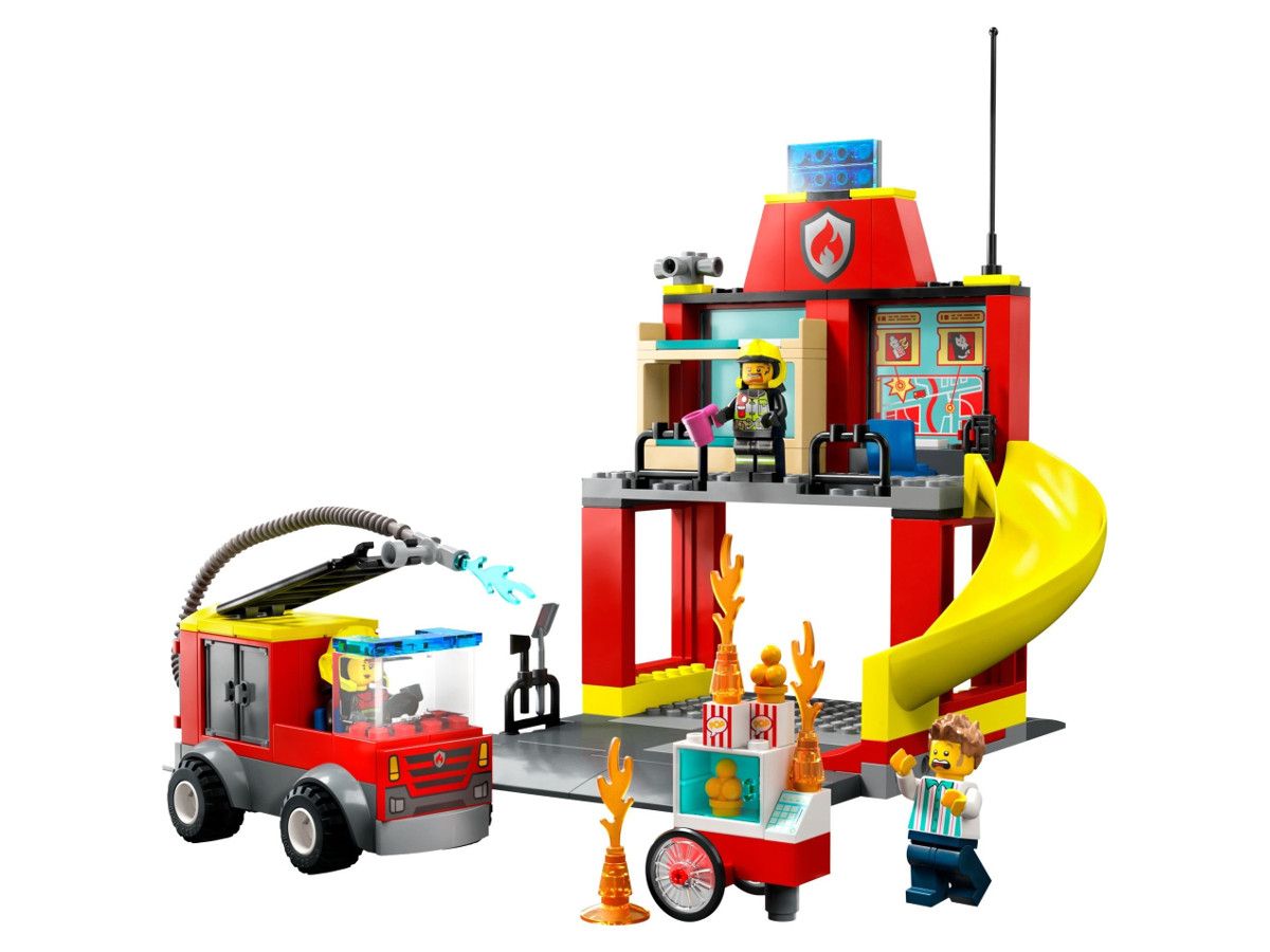 LEGO® City - Пожарна станция и пожарна кола 60375, 153 части