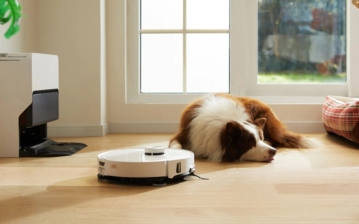 Робот прахосмукачка Roborock S8 MaxV Ultra S8MVU02-00, Моп, 3D мапинг, 5200 mAh, 10 000Pa, Контейнер за прах 270 мл, 60W, Автономия 180 минути, Бял