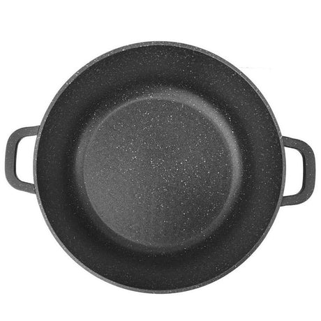 Тенджера дълбока Kinghoff 1599, 10 L, Мраморно покритие, Индукция, Черен