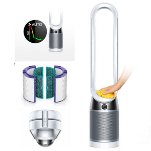 Пречиствател на въздух Dyson TP00 42815701, Air Multiplier, 10 нива на скорост, HEPA филтър H13, Дистанционно управление, Бял/Сребристо
