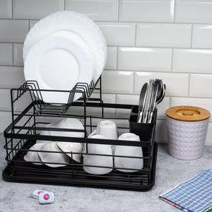 Сушилник за съдове KingHoff 1716, 2 нива, Черен